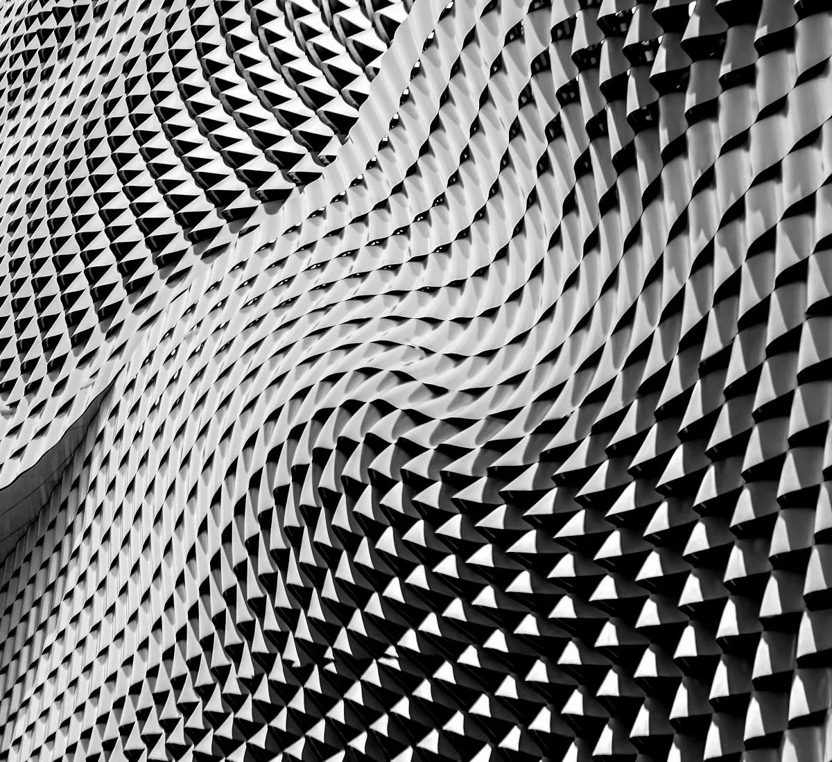 Monochrome abstract architectural pattern representing brand identity